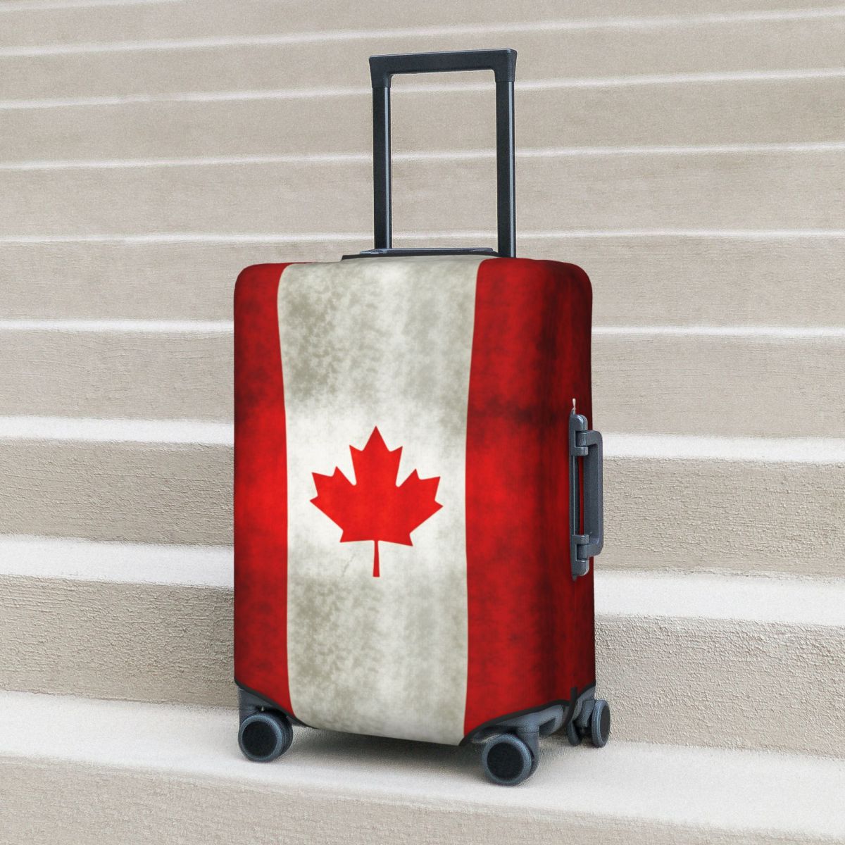 Travel Accessories Canada - Canada Flag With Maple Leaf Suitcase