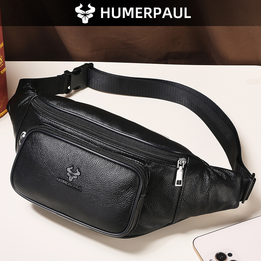 Travel Accessories Leather - HUMERPAUL Men's Waist Fanny Pack Cowhide