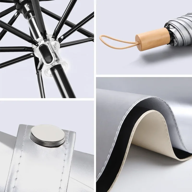 Titanium Silver Compact Umbrel - Travel Umbrella Compact 评论和价格