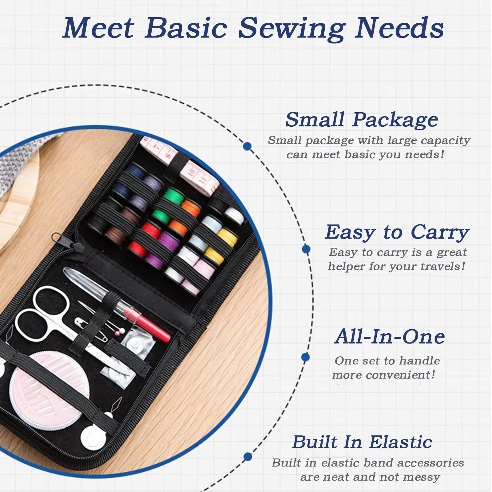 Travel Sewing Kit, 59-Piece Po - Travel Accessories To Sew 评论和价格