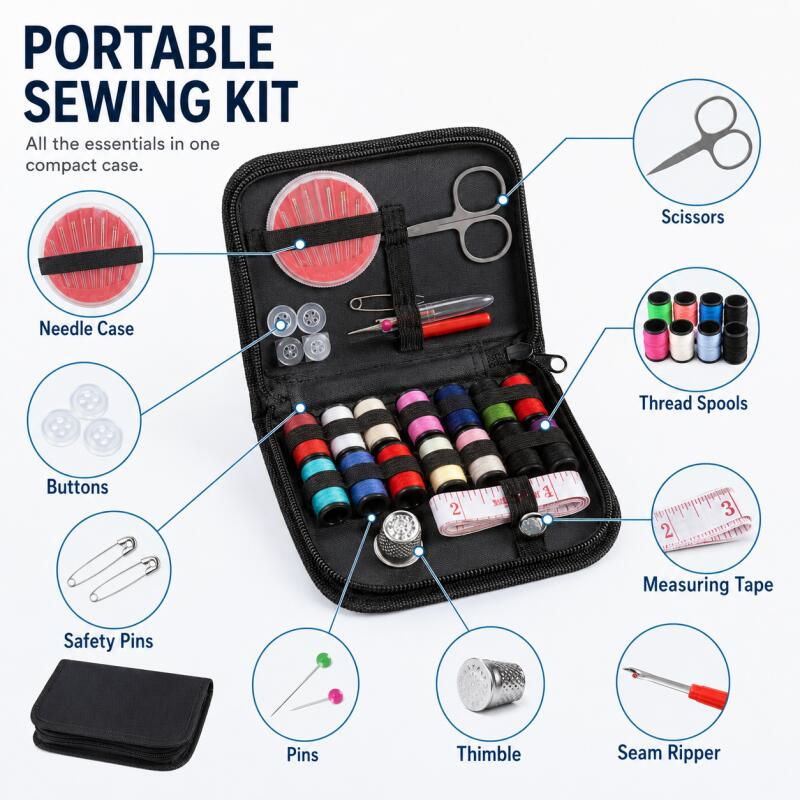 Portable Sewing Kit for Beginn - Travel Accessories To Sew 评论和价格