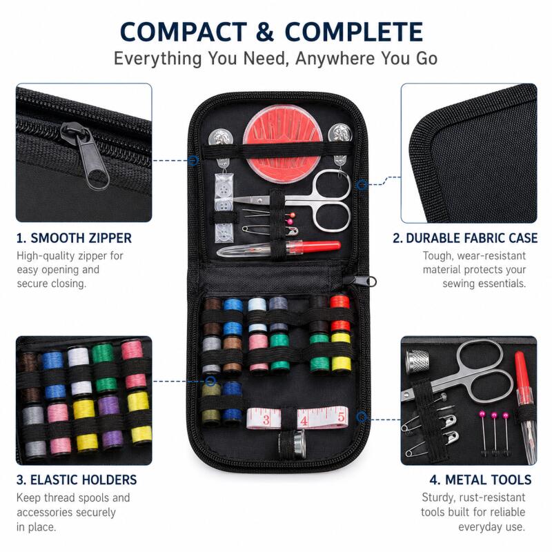 Portable Sewing Kit for Beginn - Travel Accessories To Sew 评论和价格