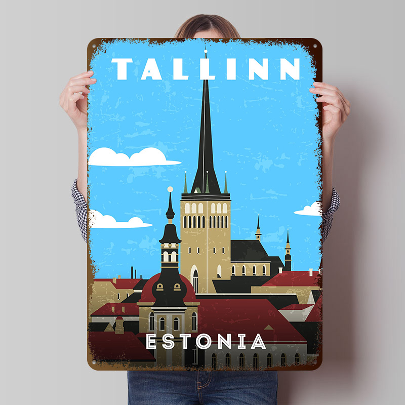 Estonia Retro Travel Poster Cu - Travel Accessories For Europe 评论和价格