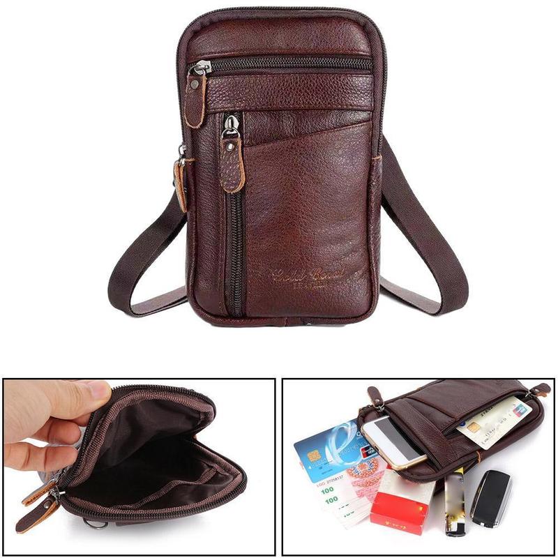 Men Genuine Leather Bag Vertic - Travel Accessories Leather 评论和价格