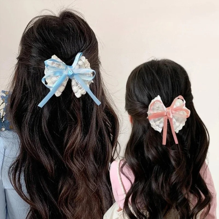 2pcs/set Cute Lace Bow Hair Cl - Travel Accessories Kids 评论和价格
