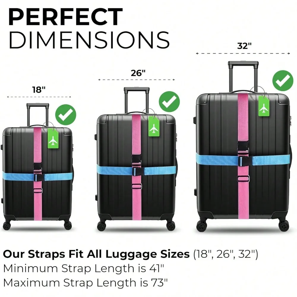 Luggage Strap Set with Luggage - Travel Accessories Gift Set 评论和价格