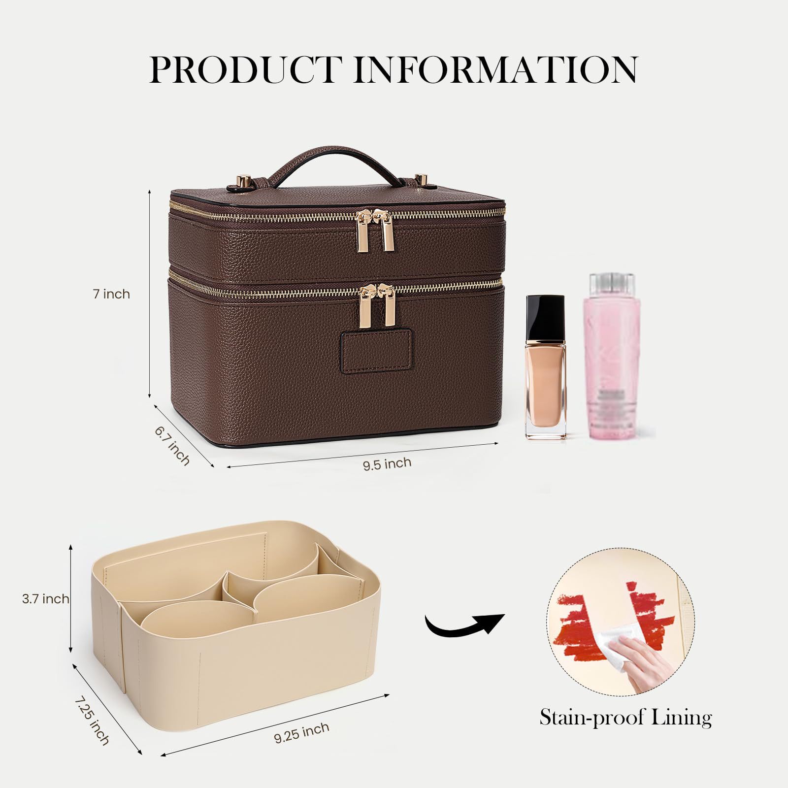 Large Capacity Double-layer Lu - Travel Accessories Leather 评论和价格