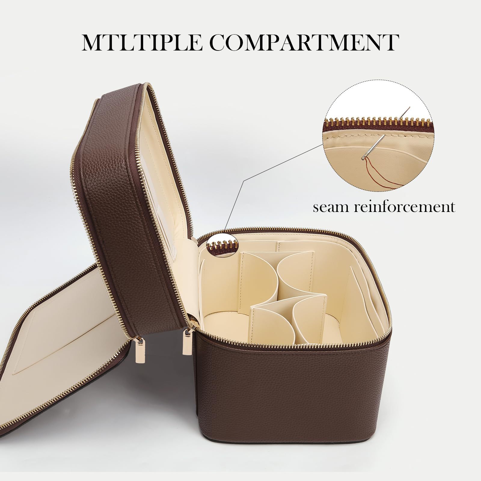 Large Capacity Double-layer Lu - Travel Accessories Leather 评论和价格