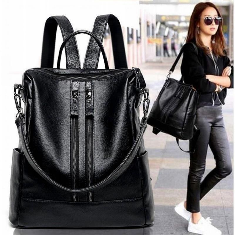 Women Soft Leather Backpack Sc - Travel Accessories Leather 评论和价格