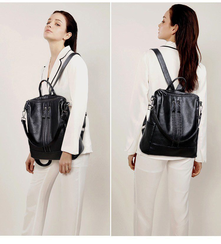 Women Soft Leather Backpack Sc - Travel Accessories Leather 评论和价格