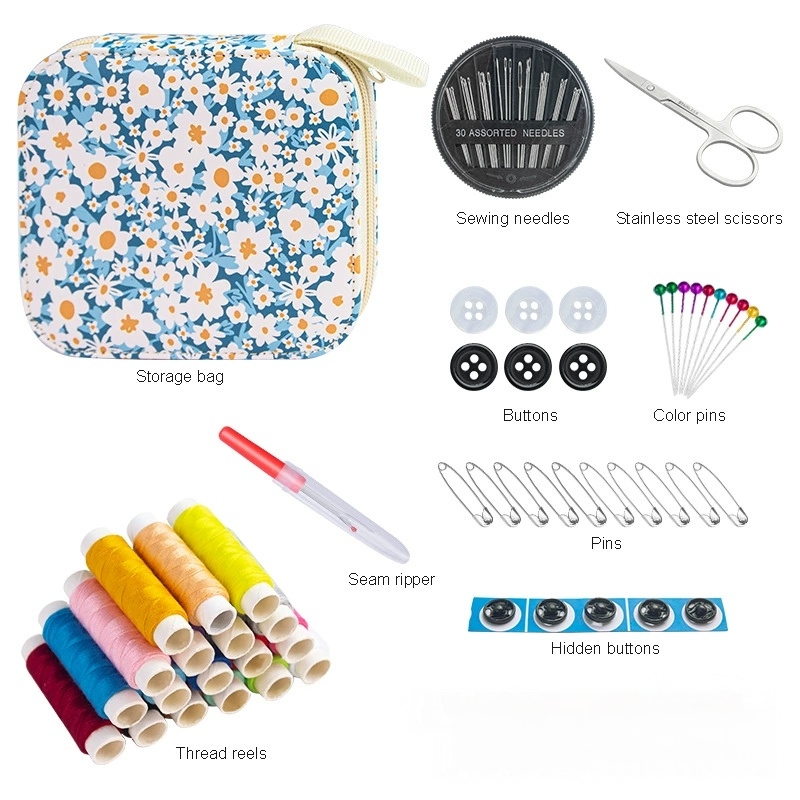 Mini Floral Sewing Kit Portabl - Travel Accessories To Sew 评论和价格