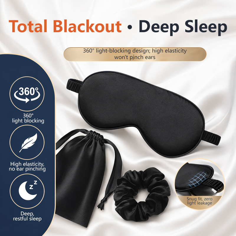Silk Eye Mask 3Pcs Set Light B - Travel Accessories 评论和价格