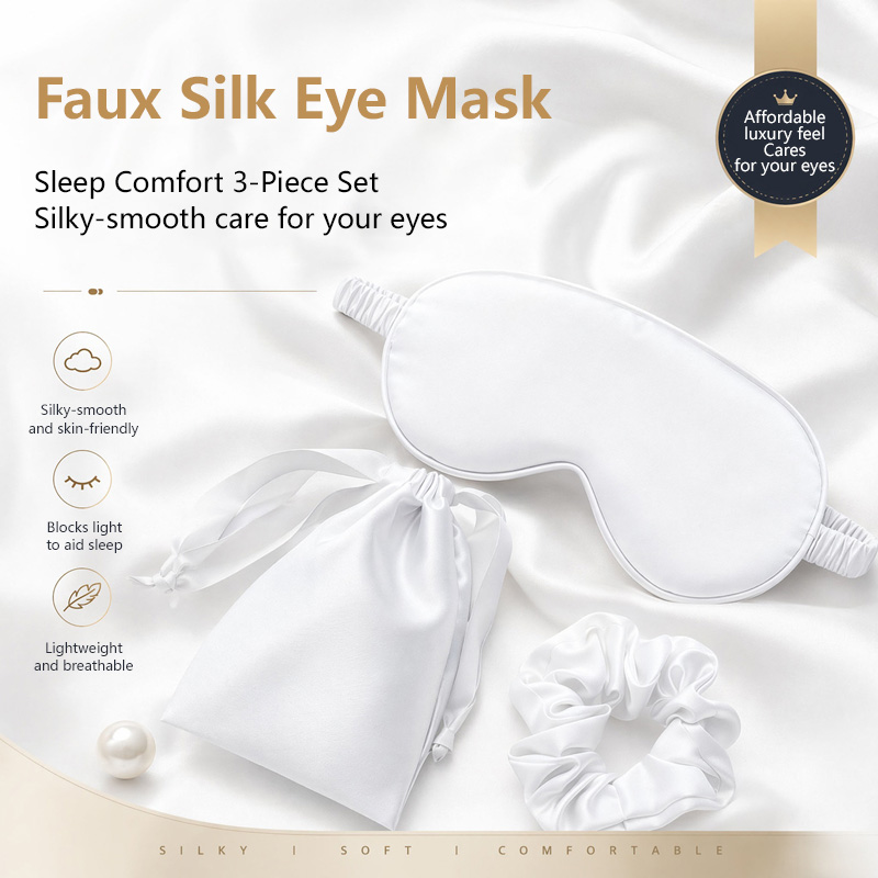 Silk Eye Mask 3Pcs Set Light B - Travel Accessories 评论和价格