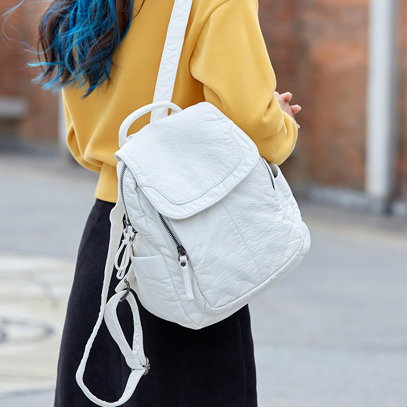 Women's Backpack White Washed  - Travel Accessories Leather 评论和价格