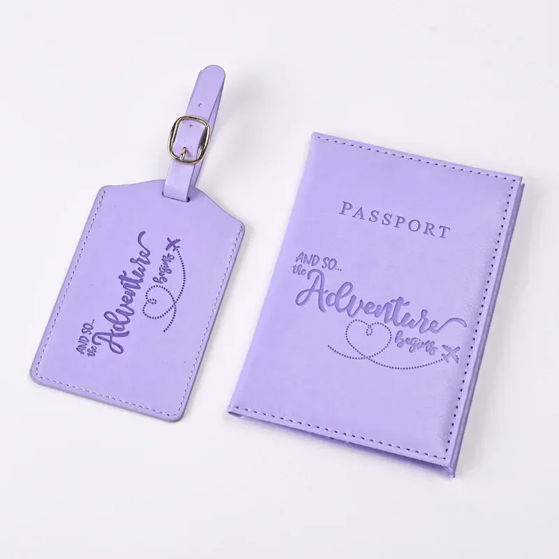 New Purple PU Leather Passport - Travel Accessories Gift Set 评论和价格