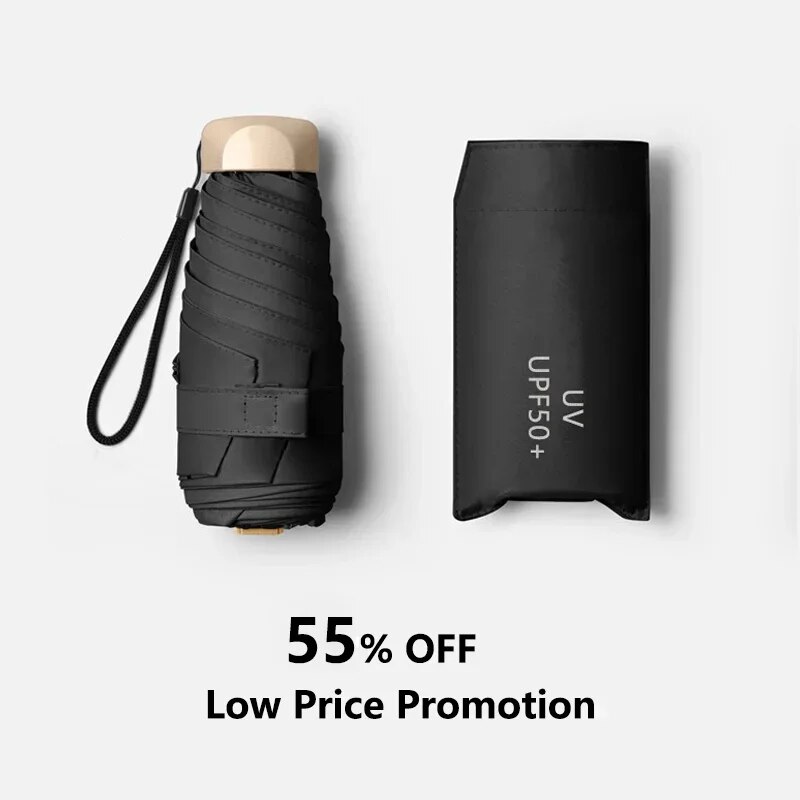 1Pc 55% Off Mini Sun Umbrella  - Travel Umbrella Compact 评论和价格