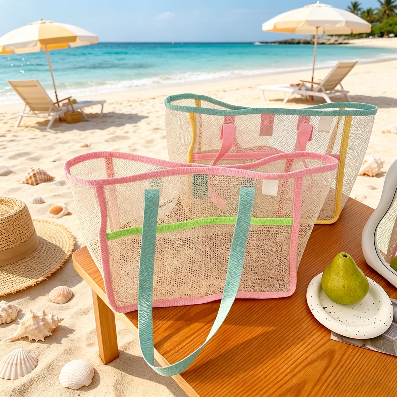 Beach Bags for Women Colorful  - Travel Accessories 评论和价格