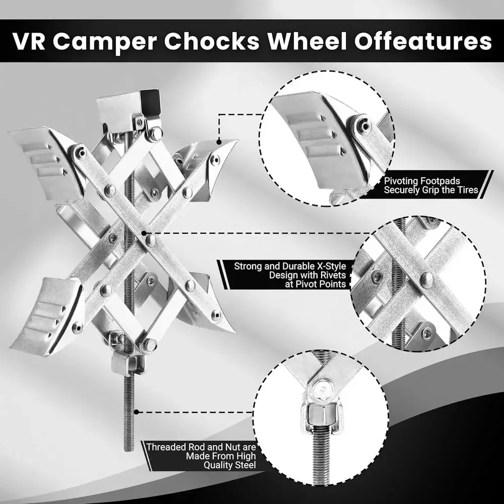 X-Shaped RV Wheel Chock Fit 3. - Travel Accessories 评论和价格