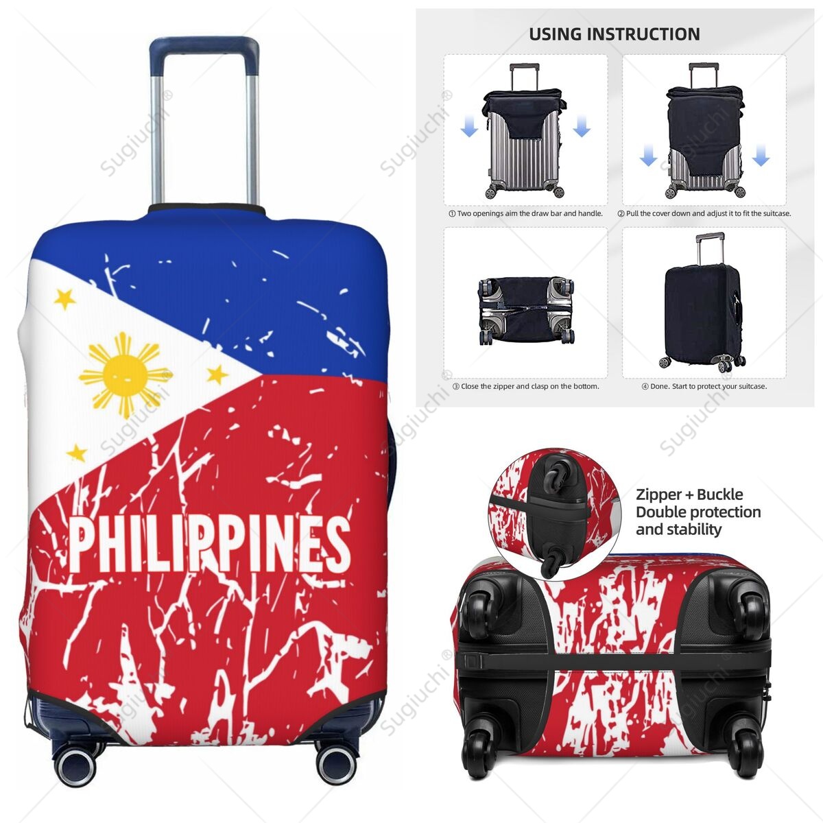 Philippines Flag Luggage Cover - Travel Accessories Philippines 评论和价格